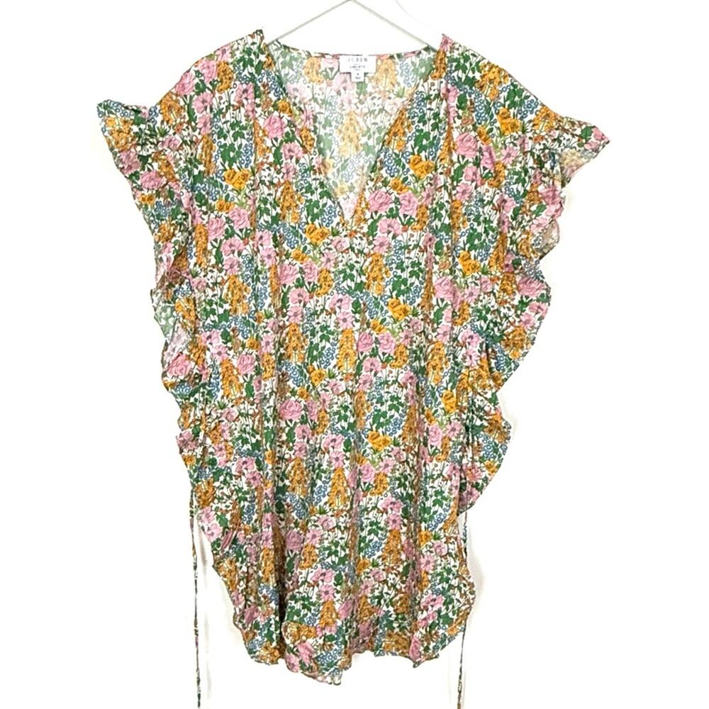 J. Crew Side-Ruffle Tunic in Liberty Mini Floral Walk - Picture 3 of 8